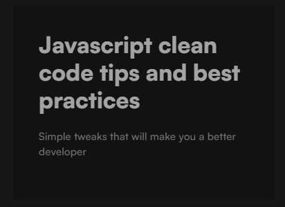 Javascript clean code tips and best practices