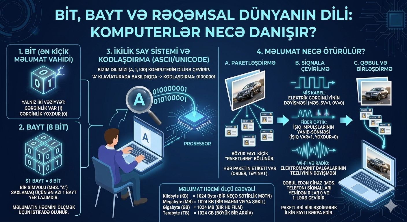 Bit və Bayt haqqında məlumat. Kompüterlər necə danışırlar?