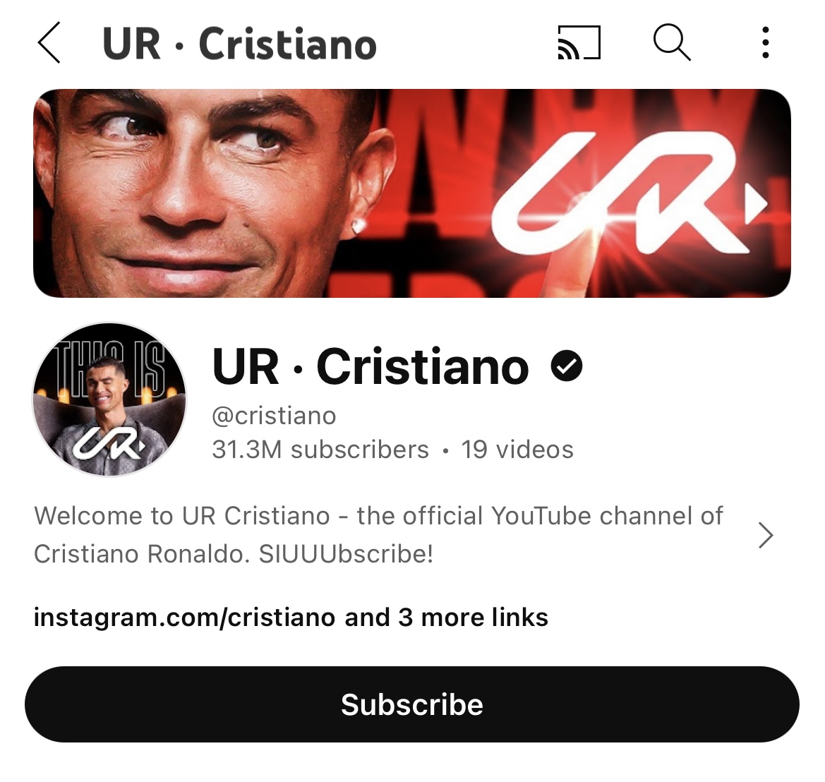 Ronaldo’s new channel